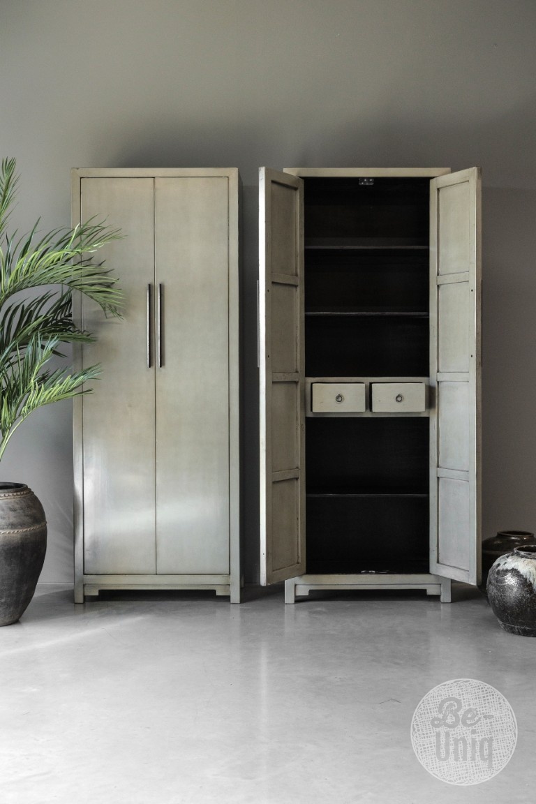 Be-Uniq 2-Deurs Kast Fancy | Olive | H225xB85xD43 cm