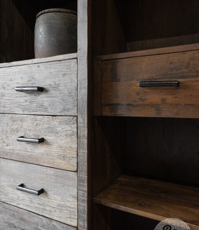 Be-Uniq Voorraadkast Pantry | Oud Hout | H220xB100xD45 cm