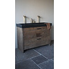 Badkamermeubel Elly | Geborsteld Eikenhout | H81 x B119,5 x D51 cm