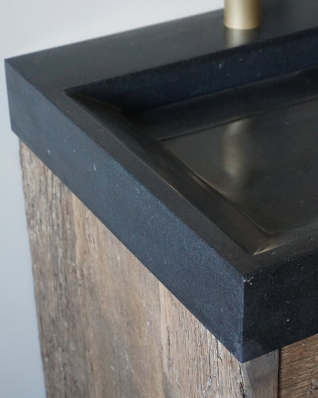 Rene Houtman Badkamermeubel Elly | Geborsteld Eikenhout | H81 x B119,5 x D51 cm
