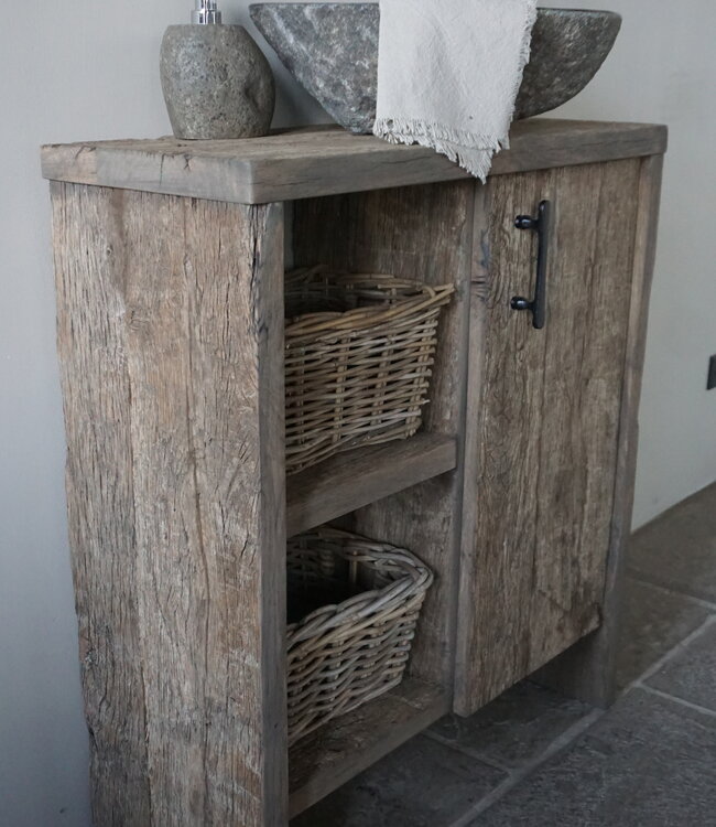 Rene Houtman Davidoff Badmeubel | Geborsteld Eiken | H90 x B80 x D30 cm