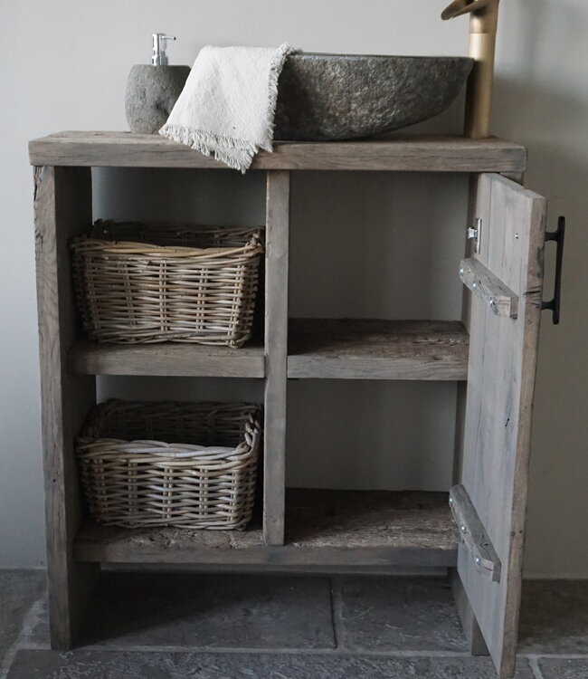 Rene Houtman Davidoff Badmeubel | Geborsteld Eiken | H90 x B80 x D30 cm