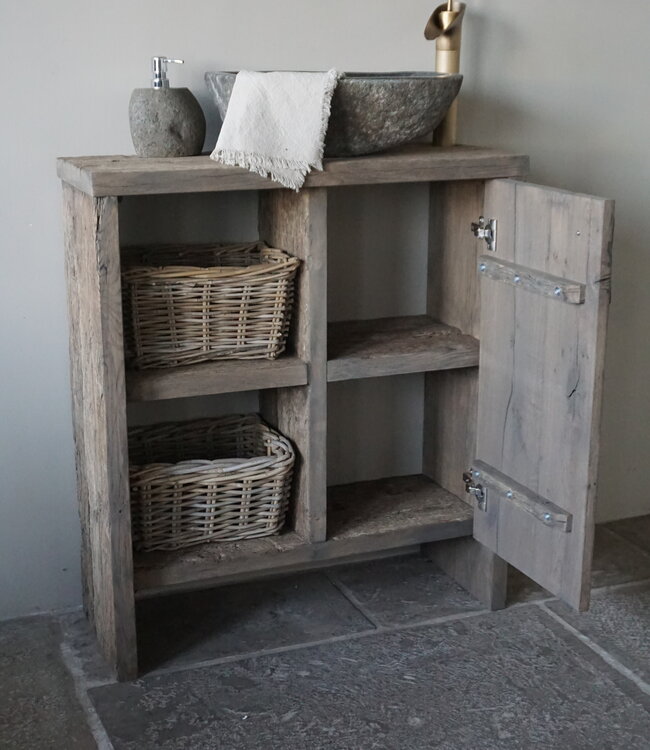 Rene Houtman Davidoff Badmeubel | Geborsteld Eiken | H90 x B80 x D30 cm