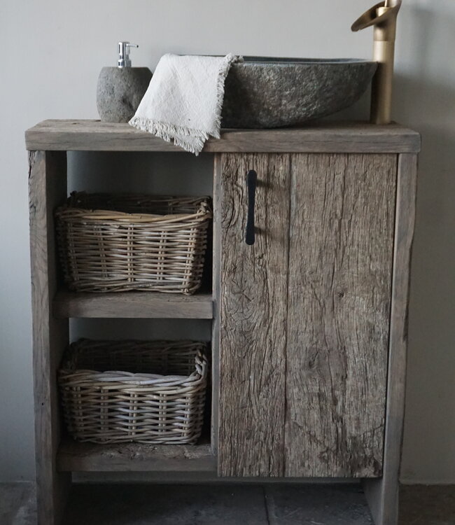 Rene Houtman Davidoff Badmeubel | Geborsteld Eiken | H90 x B80 x D30 cm