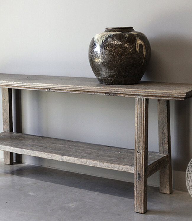 Be-Uniq Oude Wandtafel Met Plank | China | H80xB205xD44 cm