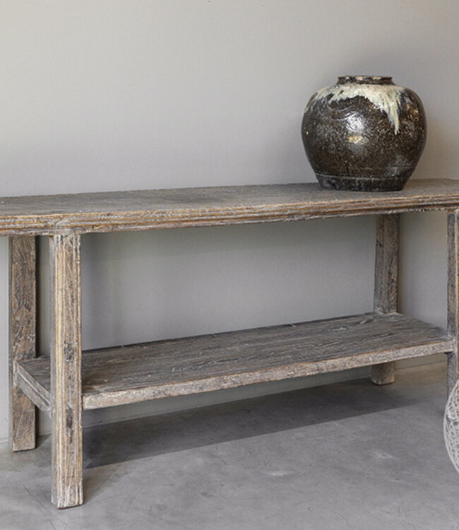 Be-Uniq Oude Wandtafel Met Plank | China | H80xB205xD44 cm