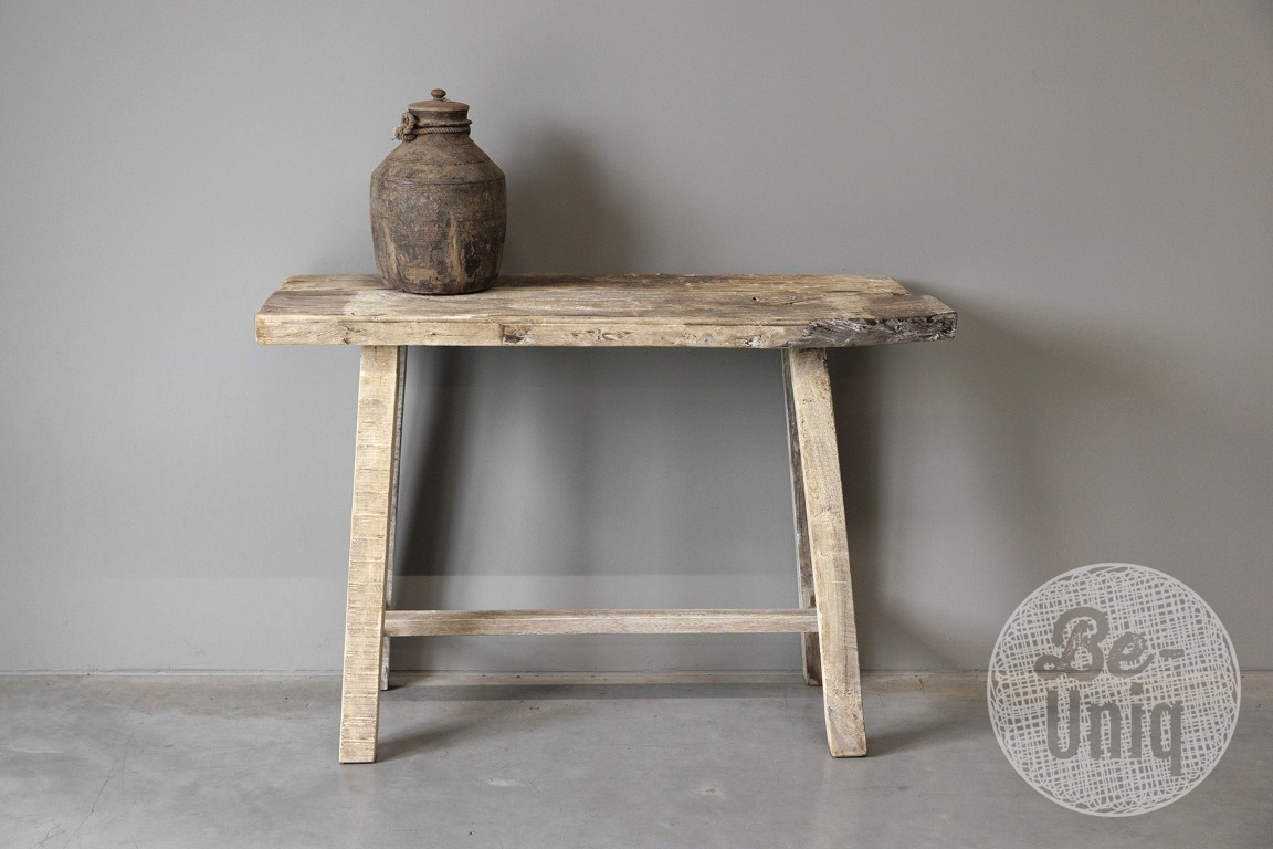 Be-Uniq Sidetable Organisch | Oud Hout | H85xB125xD45 cm