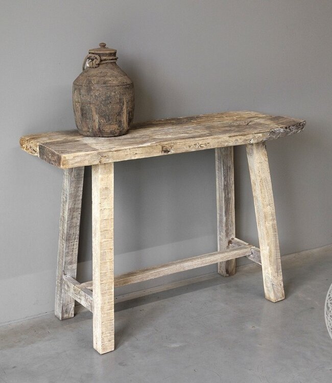 Be-Uniq Sidetable Organisch | Oud Hout | H85xB125xD45 cm