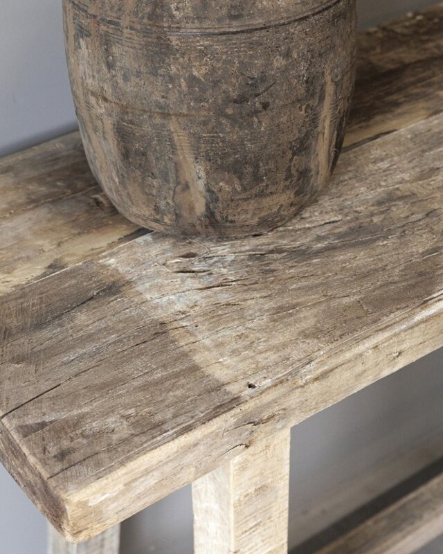 Be-Uniq Sidetable Organisch | Oud Hout | H85xB125xD45 cm