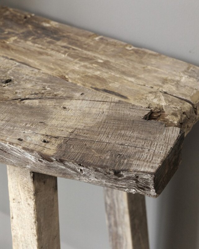 Be-Uniq Sidetable Organisch | Oud Hout | H85xB125xD45 cm