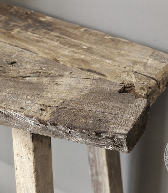 Be-Uniq Sidetable Organisch | Oud Hout | H85xB125xD45 cm