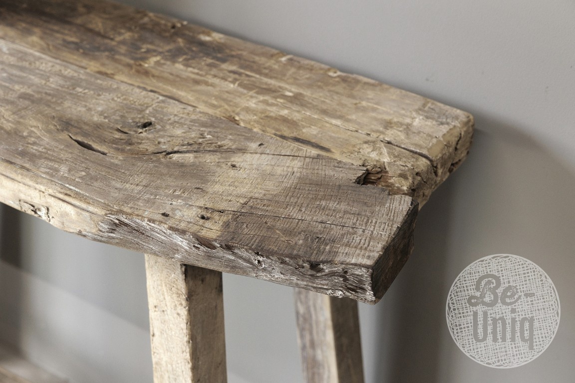 Be-Uniq Sidetable Organisch | Oud Hout | H85xB125xD45 cm