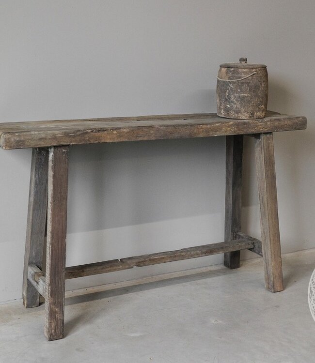 Be-Uniq Sidetable Organisch | Oud Hout | H86x151x34 cm