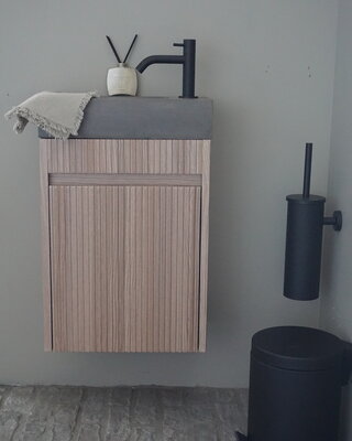 Rene Houtman Japandi Zwevend Toiletmeubel | Geribbeld | H52 x B39,5 x D21,5 cm