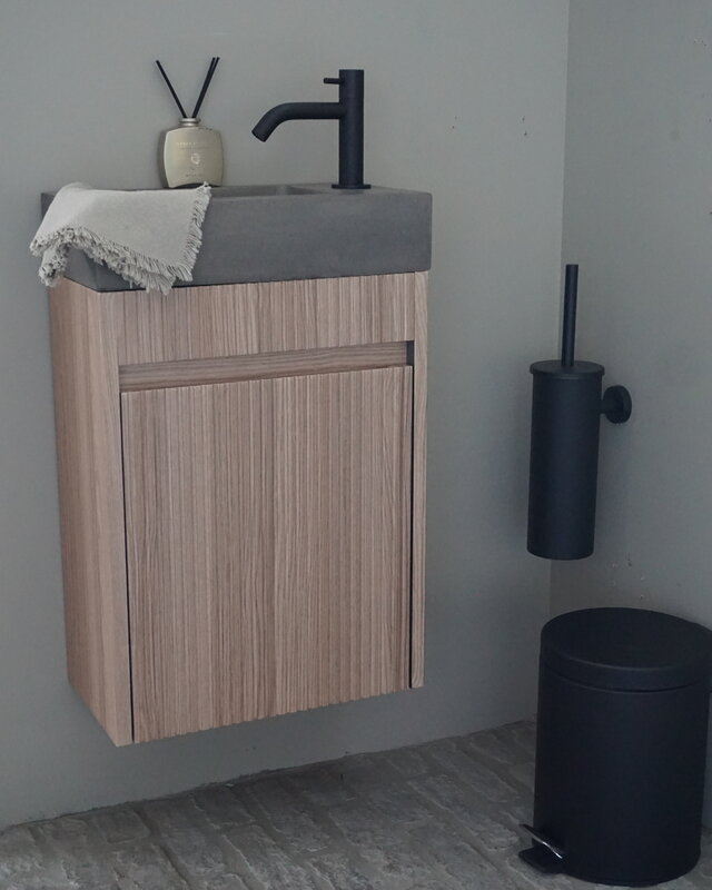 Rene Houtman Japandi Zwevend Toiletmeubel | Geribbeld | H52 x B39,5 x D21,5 cm