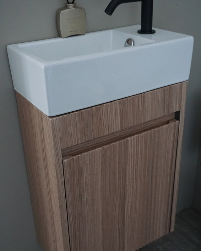 Rene Houtman Japandi Zwevend Toiletmeubel | Geribbeld | H52 x B39,5 x D21,5 cm