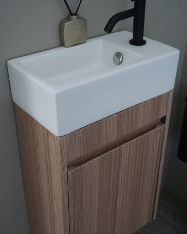 Rene Houtman Japandi Zwevend Toiletmeubel | Geribbeld | H52 x B39,5 x D21,5 cm