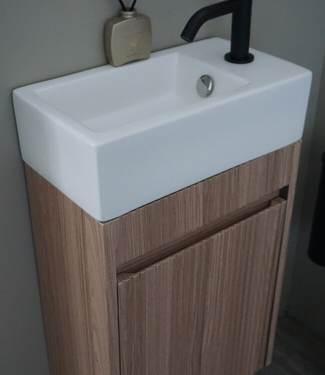 Rene Houtman Japandi Zwevend Toiletmeubel | Geribbeld | H52 x B39,5 x D21,5 cm