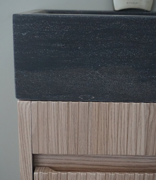 Rene Houtman Japandi Zwevend Toiletmeubel | Geribbeld | H52 x B39,5 x D21,5 cm