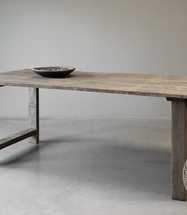 Be-Uniq Eettafel Oude Deur | Verweerd | H79xB201xD100 cm