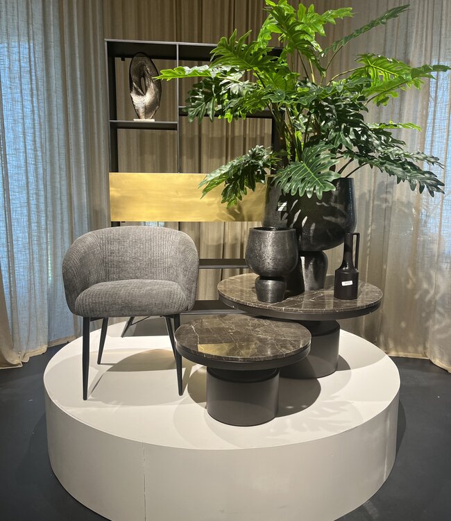 PTMD Salontafel Bregt | Bruin Marmer | H45 x Ø90 cm