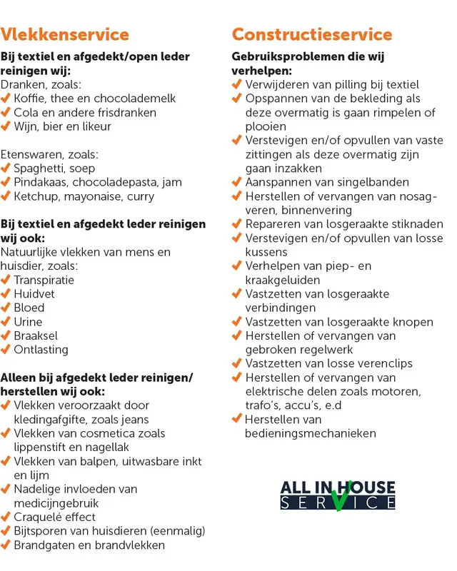 Rene Houtman All In House Service Textiel Vlekkenkit Elektrische Fauteuil + 5 Jaar Vlekkenservice
