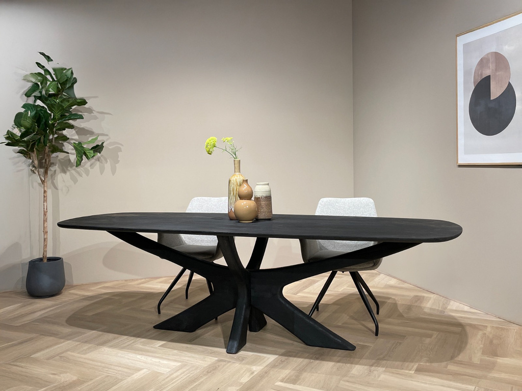 Brix Montreaux Eetkamertafel Zwart H76xB250xD105 cm
