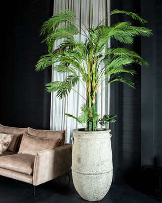 PTMD Tony Grey grote keramische pot ronde hoog 95x58 Cm