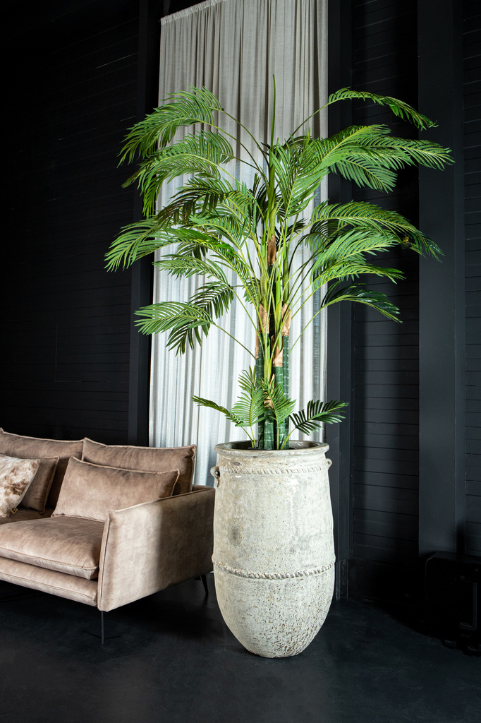 PTMD Tony Grey grote keramische pot ronde hoog 95x58 Cm