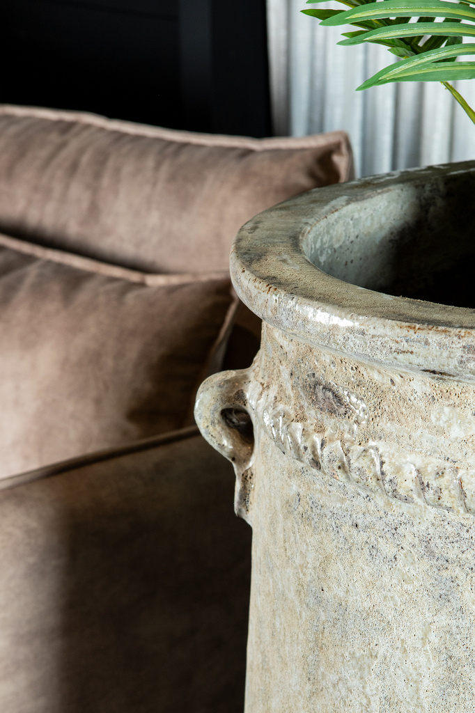 PTMD Tony Grey grote keramische pot ronde hoog 95x58 Cm