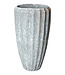 PTMD Olver Witte keramische pot geribbelde structuur rond 90x48 Cm