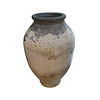 Jinsu Witte Ronde Betonnen Pot met donkere hals 70x45 Cm