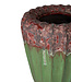 PTMD Linex Groene keramische pot biologisch geribbeld rond S
