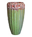 PTMD Olver Groene keramische pot geribbelde structuur 90x48 Cm