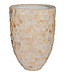 PTMD Daven Cream poly shell papieren pot ovaal 61x42x28 Cm