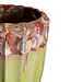 PTMD Olver Groene keramische pot geribbelde structuur 90x48 Cm