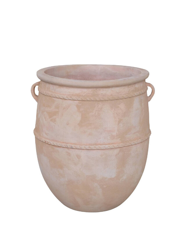 PTMD Smayan natuurlijke ronde terracotta pot ruw 72x60 Cm