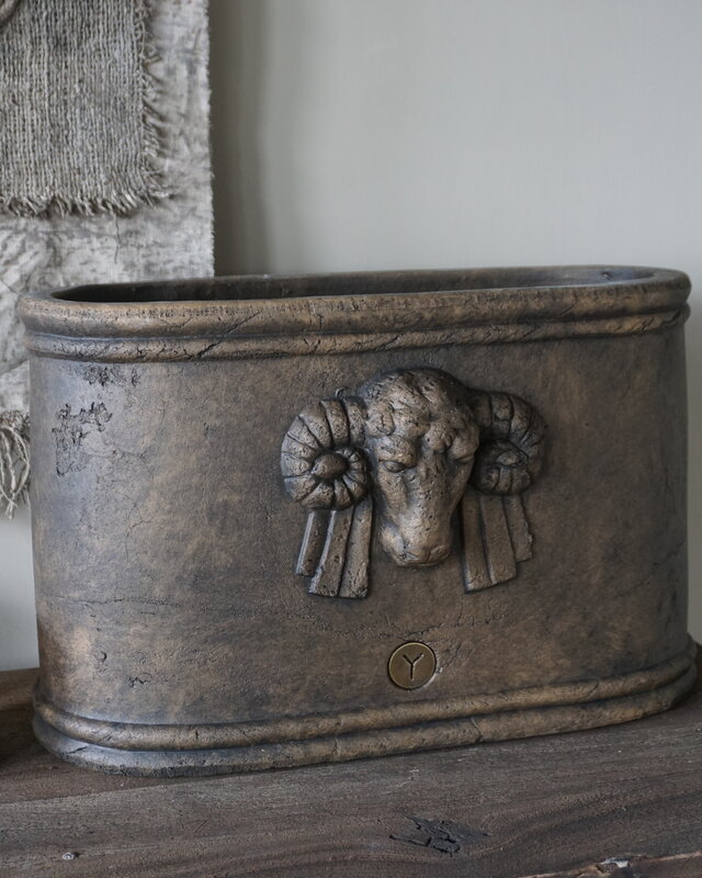 Brynxz Plantenbak Ramskop | Ovaal | Majestic Brown | H26xB45xD20 cm