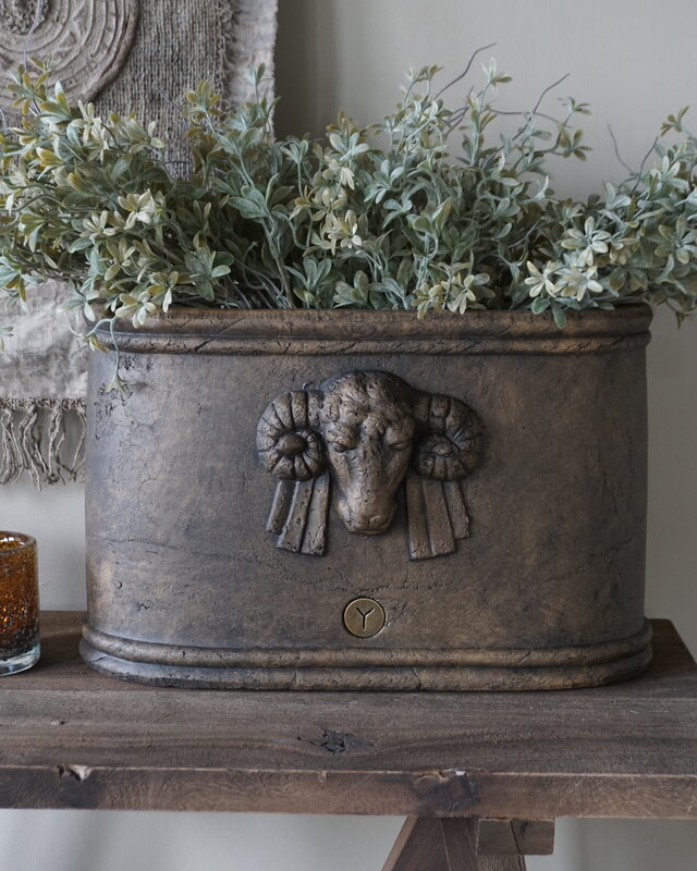 Brynxz Plantenbak Ramskop | Ovaal | Majestic Brown | H26xB45xD20 cm
