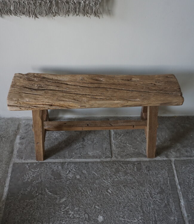 Rene Houtman Oud Eikenhouten Bankje | B80 x H46 x D30,5 cm