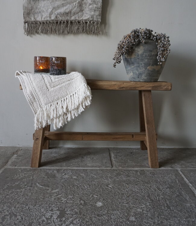 Rene Houtman Oud Eikenhouten Bankje | B80 x H46 x D30,5 cm