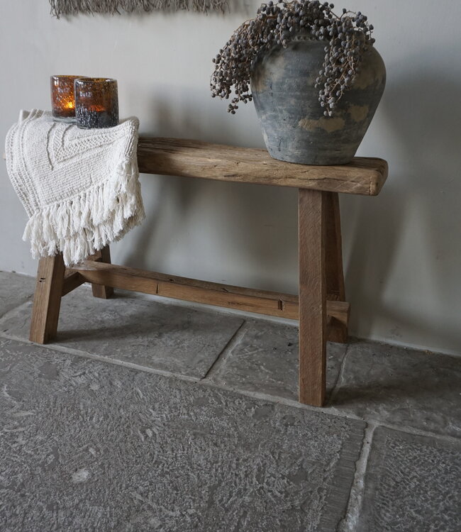 Rene Houtman Oud Eikenhouten Bankje | B80 x H46 x D30,5 cm