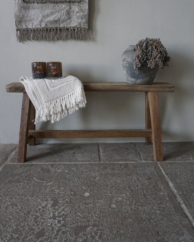 Rene Houtman Oud Eikenhouten Bankje | B80 x H46 x D30 cm