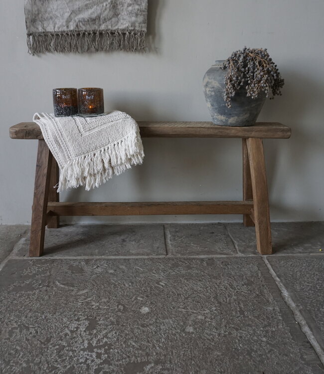 Rene Houtman Oud Eikenhouten Bankje | B80 x H46 x D30 cm