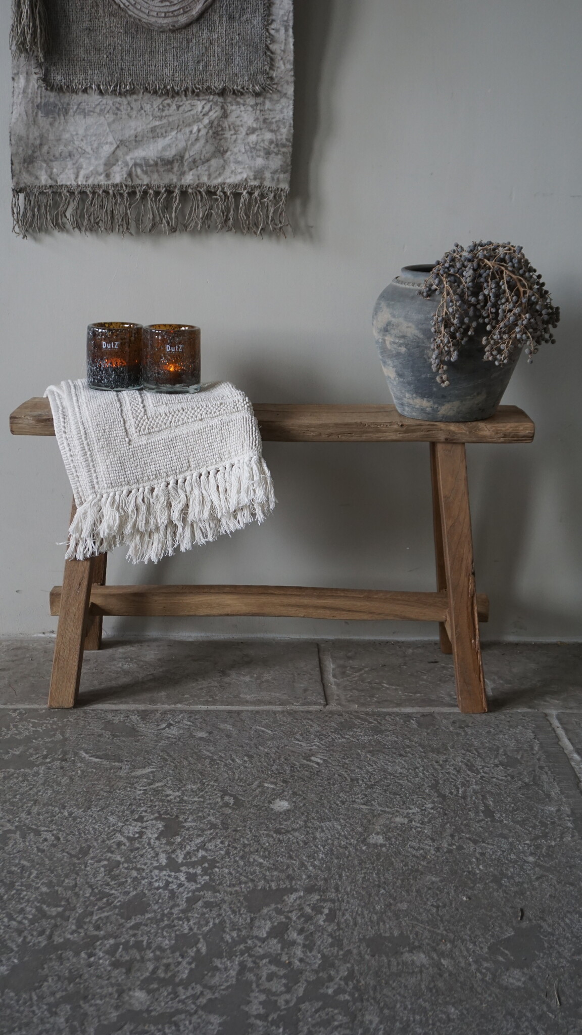 Rene Houtman Oud Eikenhouten Bankje | B80 x H46 x D30 cm