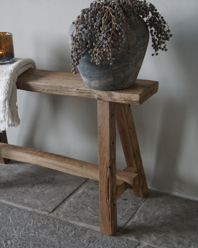 Rene Houtman Oud Eikenhouten Bankje | B80 x H46 x D30 cm