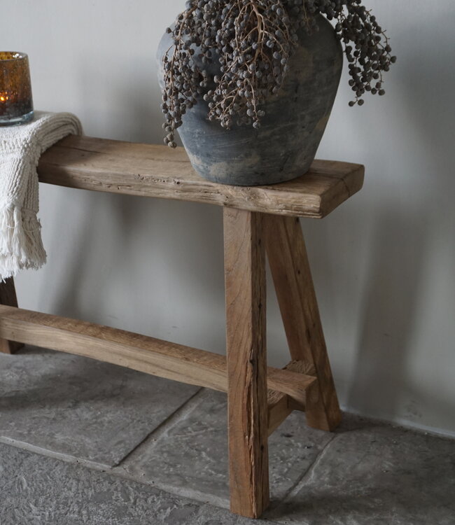 Rene Houtman Oud Eikenhouten Bankje | B80 x H46 x D30 cm