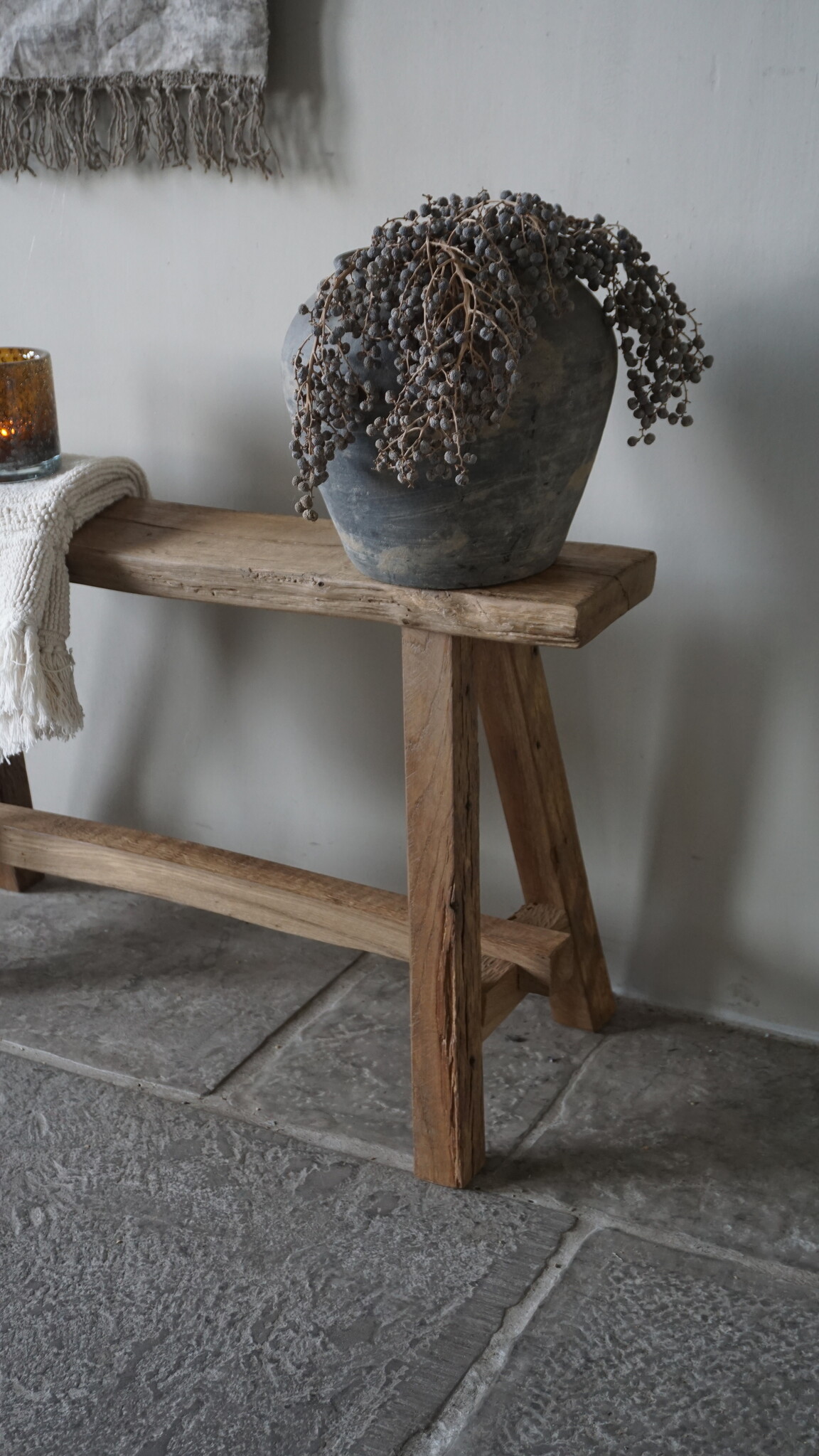 Rene Houtman Oud Eikenhouten Bankje | B80 x H46 x D30 cm