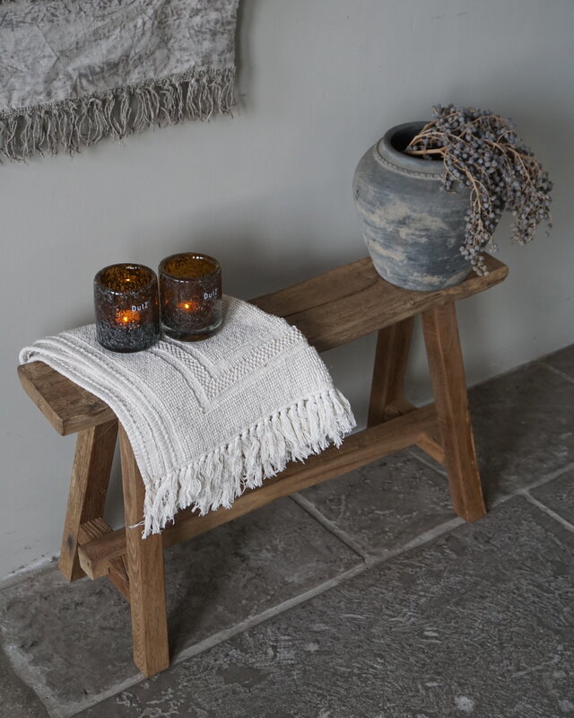 Rene Houtman Oud Eikenhouten Bankje | B80 x H46 x D30 cm