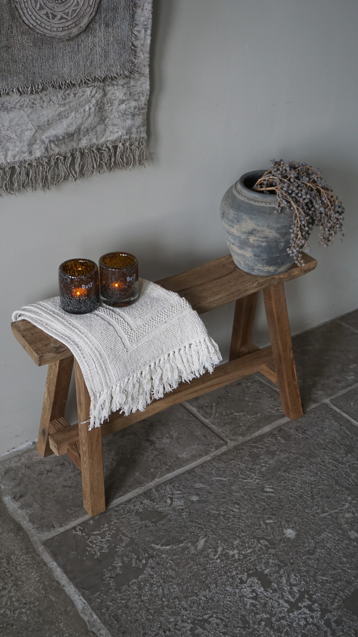 Rene Houtman Oud Eikenhouten Bankje | B80 x H46 x D30 cm